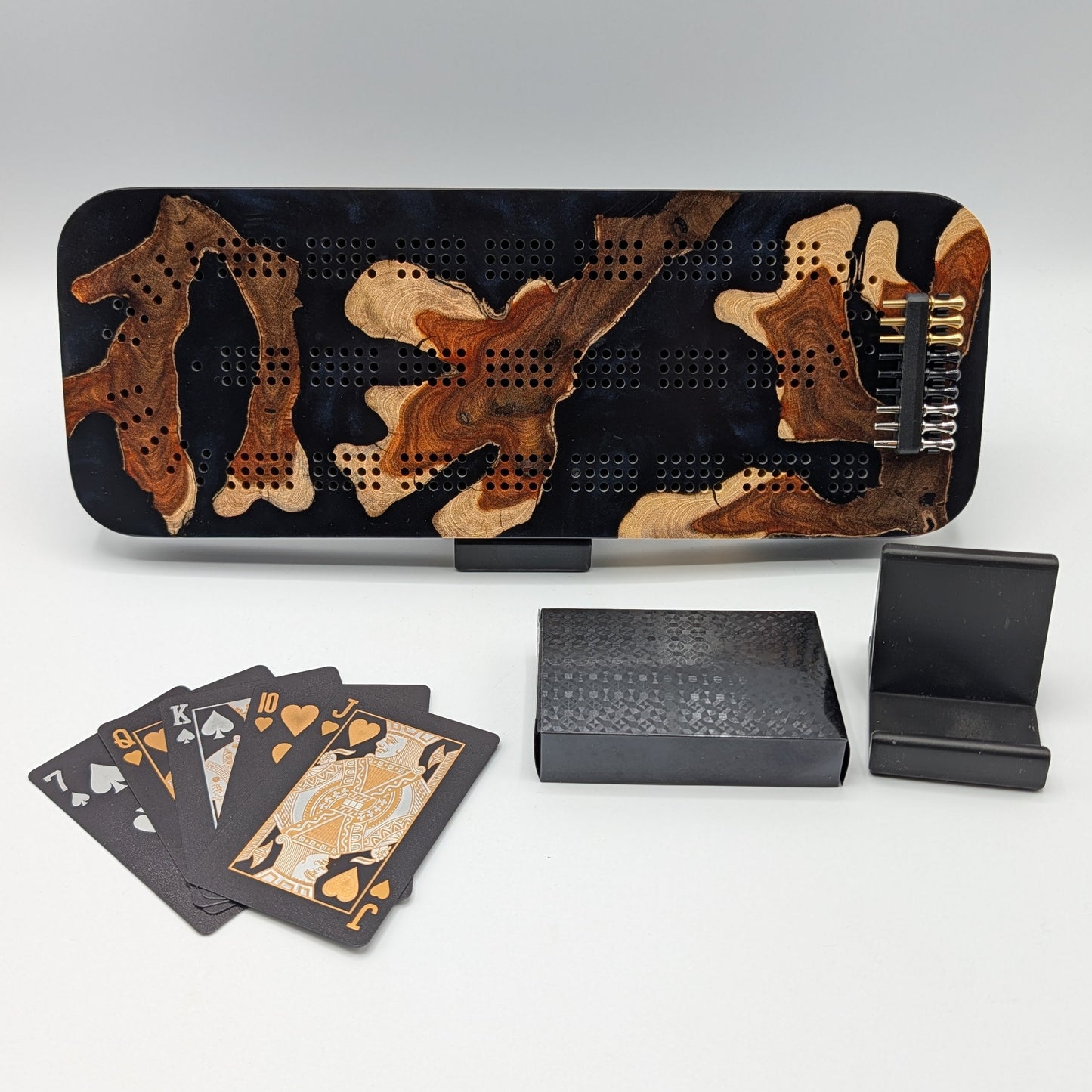 Origin Cribbage Board – Burl Wood & Epoxy, Handmade Wooden Board | Origin