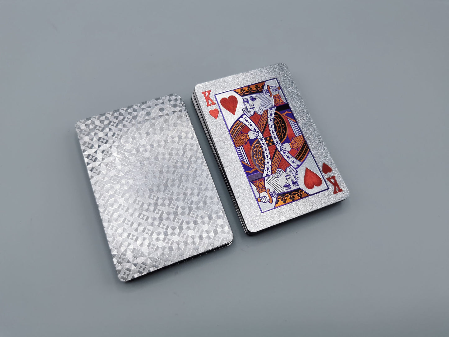 Luxury Silver Playing Cards - Embossed Waterproof Plastic Playing Card Deck