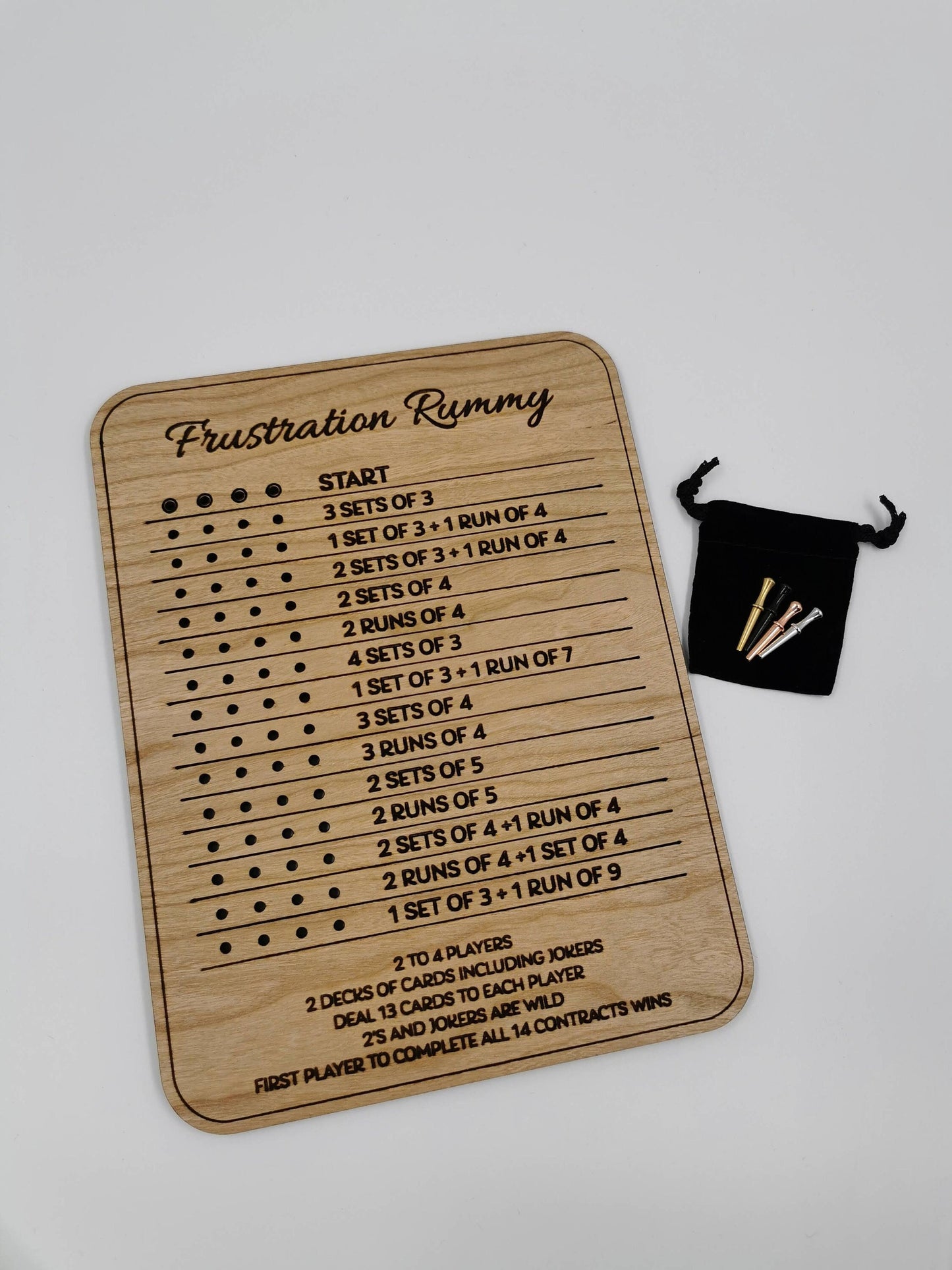 Travel sized Frustration Rummy Board Game