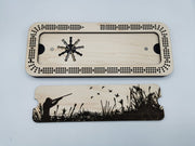 Hunting Engraved Cribbage Board — Three Track