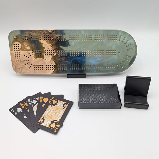 Origin Cribbage Board – Burl Wood & Epoxy, Handmade Wooden Board | Origin (Clearance)