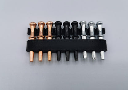 9 PC - Metal Cribbage Pegs With Custom Holder