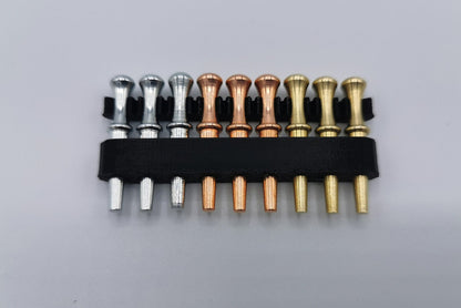 9 PC - Metal Cribbage Pegs With Custom Holder