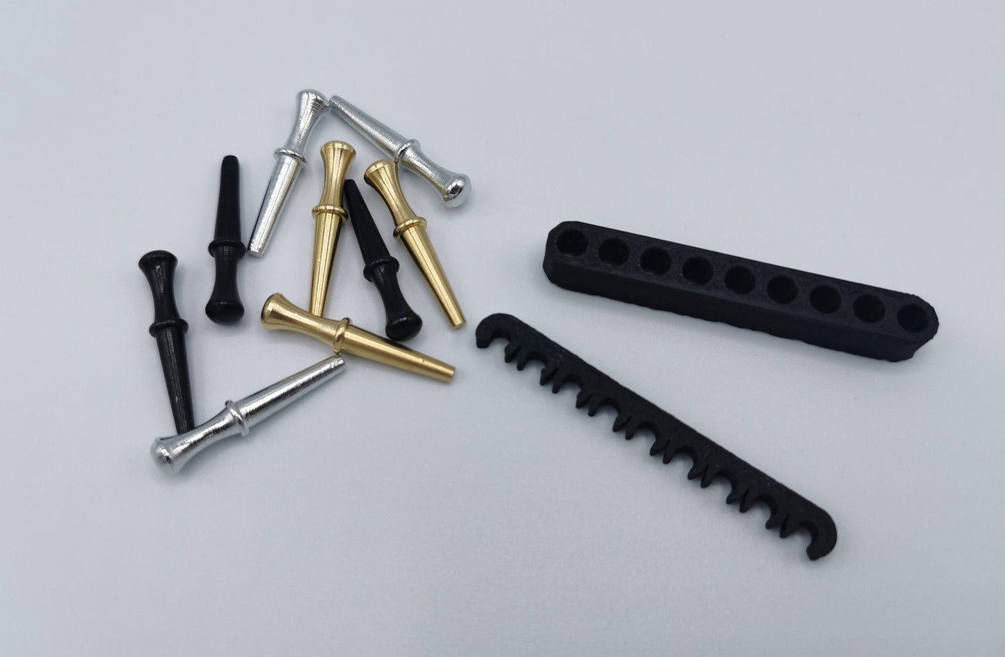 9 PC - Metal Cribbage Pegs With Custom Holder