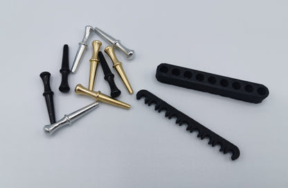 9 PC - Metal Cribbage Pegs With Custom Holder