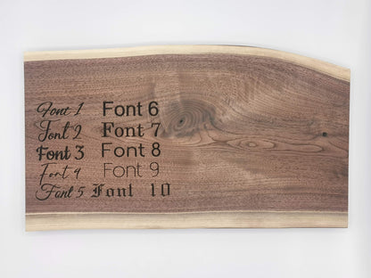 Live edge Canadian Black Walnut Charcuterie Board - Optional engraving available!