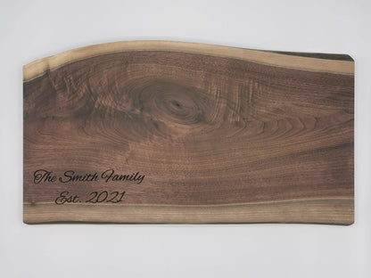 Live edge Canadian Black Walnut Charcuterie Board - Optional engraving available!