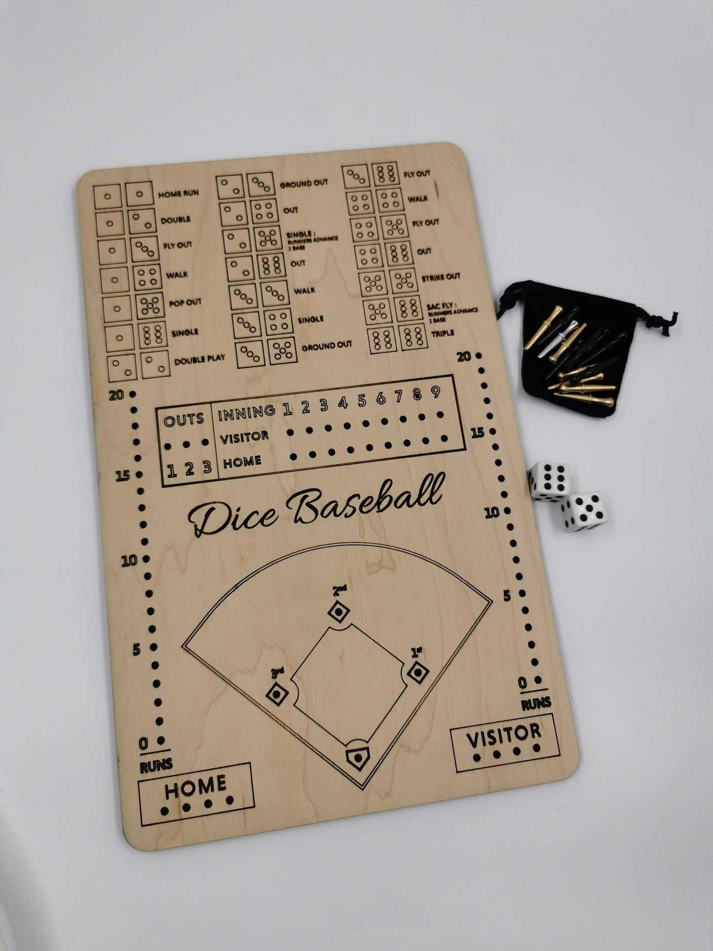 Travel Size Dice Baseball Board Game