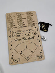 Dice Baseball Wooden Game Board
