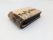 Wheat design on a folding travel cribbage board